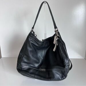Coach Park Large Black Pebbled Hobo Bag